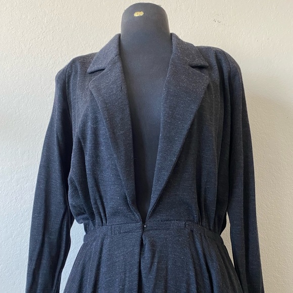 vtg Donna Karan Wool Coat Dress w Pockets • USA - Picture 6 of 14